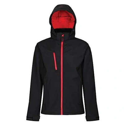 Afbeelding van Regatta Venturer 3 Layer Printable Hooded Softshell Jacket RG701 BLACK/CLASSIC RED XXL