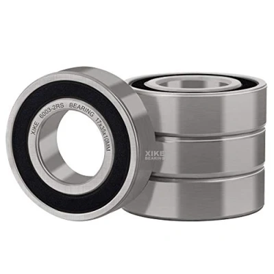 Afbeelding van XiKe 4 stuks 6003 2RS afgeschermde kogellagers 17x35x10mm vooraf gesmeerd en van chroomstaal, dubbele rubber afdichting, 6003RS groefkogellagers