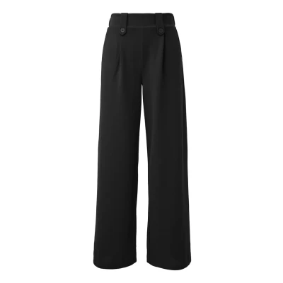 Afbeelding van QS WIDE Broek, Dames, Maat: 32x30, Schwarz