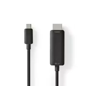 Afbeelding van Nedis USB C Adapter 3.2 Gen 1 Male HDMI Connector 4K@60Hz 1.00 m Rond Vernikkeld PVC Zwart Label