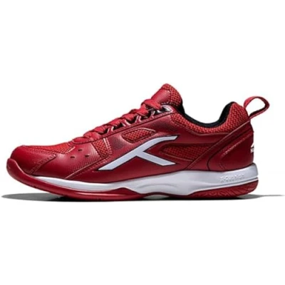 Afbeelding van Hundred Raze non marking professionele badmintonschoenen voor heren Materiaal: kunstleer Geschikt indoortennis, squash, tafeltennis, basketbal en padel (rood/wit, maat: EU 38, UK 4, US 5)
