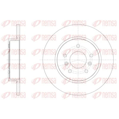 Afbeelding van REMSA Remschijf Achteras 289,5, 290mm 13mm 5 volledig 61582.00 432064EA0A,432064EA0B,BDM772610,DCA6158200,432068231R Remschijven