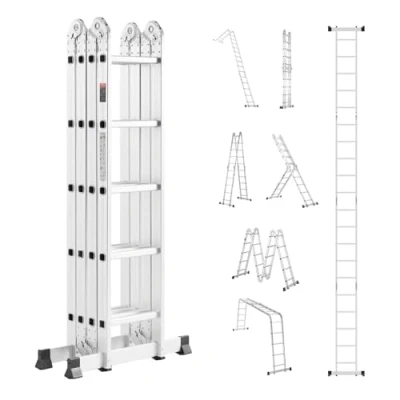 Afbeelding van VEVOR multifunctionele ladder ladderframe 7 in 1 5 treden 5750mm