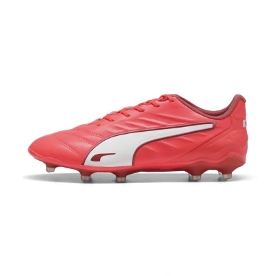 Afbeelding van Puma KING PRO FG/AG Voetbalschoenen met Kunststof noppen Glowing red whitered fire, Dames, Maat: 37, white fire