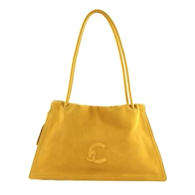 Afbeelding van COCCINELLE Leren Schoudertas Dulse Suede Shoulderbag Soleado / Geel