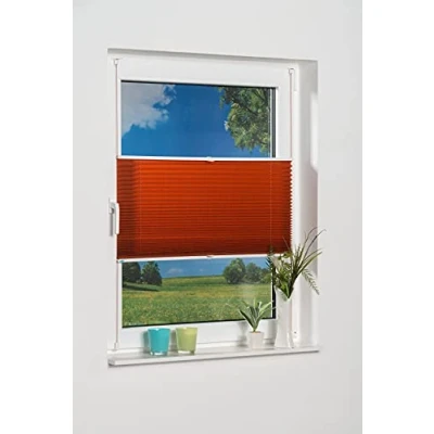 Afbeelding van K home Klemmfix plissé, terracotta, 80cm x 130cm (B L)