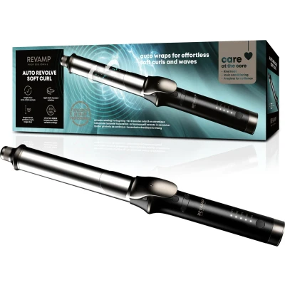 Afbeelding van Revamp Progloss Curl Wrap CL3000 Automatische Krultang Links en Rechtshandig 32 MM Ionentechnologie Van 130 tot 210 Graden Geschikt voor alle Haartypes Krullend Haar Inclusief Hittebestendige Handschoen 3M Salonkabel