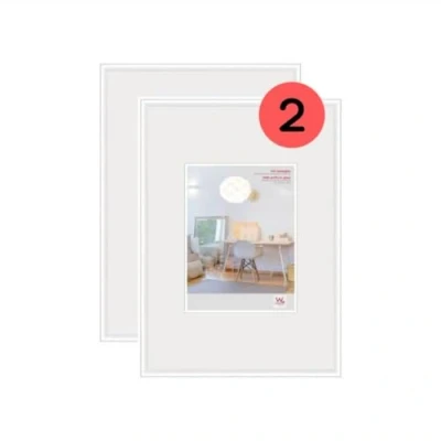 Afbeelding van walther design New Lifestyle KVX342WD Fotolijst, wit, 29,7 x 42 cm (DIN A3), met kunstglas, dubbelpak, kunststof frame