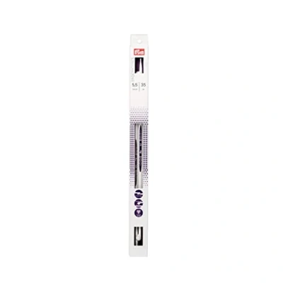 Afbeelding van Prym 190357 1 Coppia di Ferri da Maglia ergonomici a Punta Singola, 5,5 mm x 35 cm, Lunghezza Paio, Bianco, 35cm