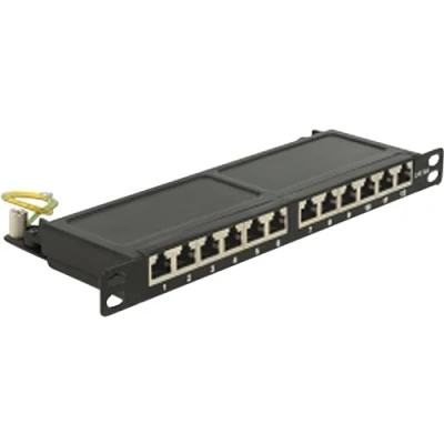 Afbeelding van Delock 10? Patchpanel 12 poorts Cat.6A 0.5 HE schwarz