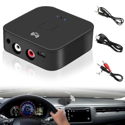 Afbeelding van NFC Bluetooth 5.0 ontvanger, audio adapter voor stereo installatie, HiFi draadloze adapter, ontvanger met 3,5 mm AUX RCA aansluiting digitale producten Bluetooth/NFC functie