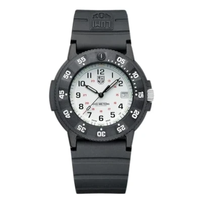 Afbeelding van Luminox Heren analoog Zwitsers kwartsuurwerk horloge met kunststof armband XS.3007.EVO.S, wit, Riemen.