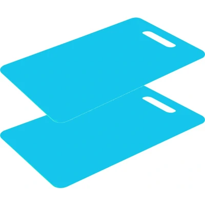 Afbeelding van Excellent Houseware snijplank 2x blauw kunststof 24 x 15 cm Snijplanken