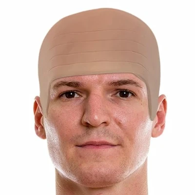 Afbeelding van kale Hoeden,Pruik hoed voor Hoofd Cosplay Kaal Kostuum, Halloween Nep Pruik Kostuum Accessoire