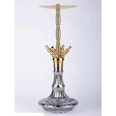 Afbeelding van WD Hookah Roestvrijstalen shisha waterpijp G30G 24 Shiny grijs/goud