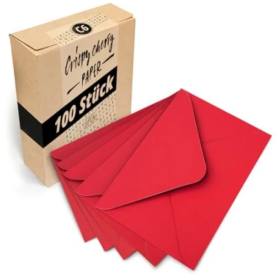 Afbeelding van Japun enveloppen (100 stuks) van papier, envelop zonder venster DIN C6 162 x 114 mm rood
