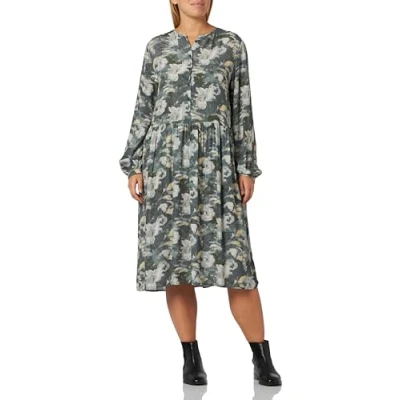 Afbeelding van camel active MIT Alloverprint Blousejurk, Dames, Maat: XS, Aop smoke khaki