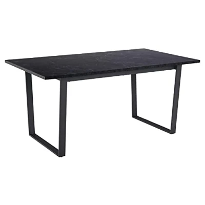 Afbeelding van Amble eetkamertafel zwarte marmerprint.