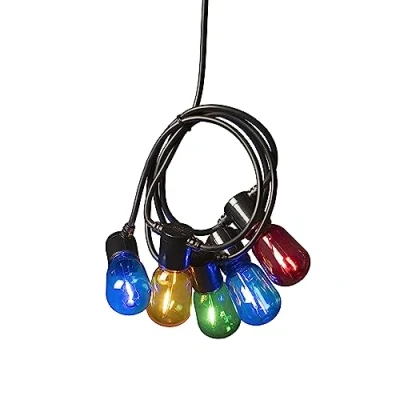 Afbeelding van KONSTSMIDE Led lichtsnoer Kerstversiering buiten biertuinverlichting, multicolour, 20 veelkleurige lampen / 40 warmwitte dioden (1 stuk)