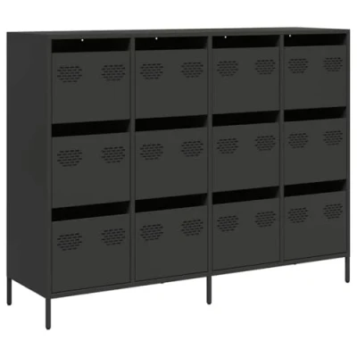 Afbeelding van vidaXL Dressoir 135x39x103,5 cm koudgewalst staal zwart