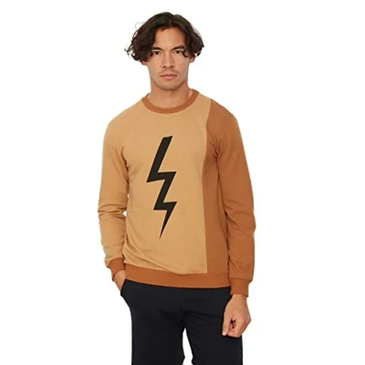 Afbeelding van Trendyol Heren Plain Regular Sweater, Beige, S, S
