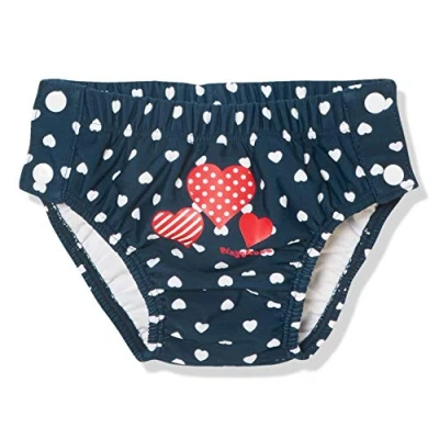 Afbeelding van Playshoes Uv bescherming baby meisjes luierbroek hart om te knopen zwemluier, blauw (marine 11), 62/68 cm