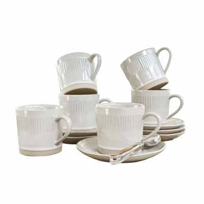 Afbeelding van LOBERON Tasse mit Untertasse 6er Set Périers beige