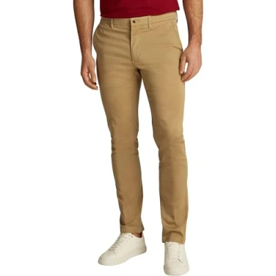 Afbeelding van Tommy Hilfiger Chino Bleecker Bedrukte Structuur Chino, Klassiek Khaki, 29W/36L, Klassieke 29W / 36L