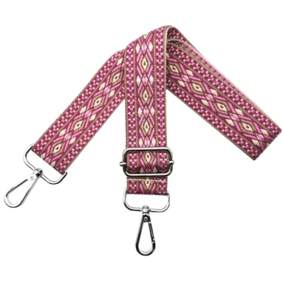 Afbeelding van Verstelbare schouderriem voor dames, draagriem, tassenriem om te wisselen, breedte 3,8 cm, met zilveren karabijnhaak, schoudertas, handtassen, roze, N1