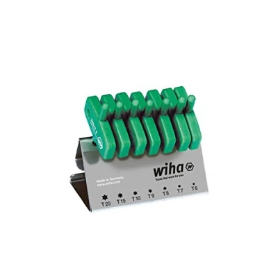 Afbeelding van Wiha Stiftsleutelset met sleutelgreep TORX 8 delig chemisch gezwart incl. werkbankhouder 25624