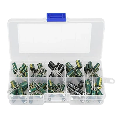 Afbeelding van Assortiment elektrolytische condensatoren, 100 stuks 10 waarden 10V 63V 10uf 470uf Hoogwaardige audiocondensator voor de productie van audiocircuits