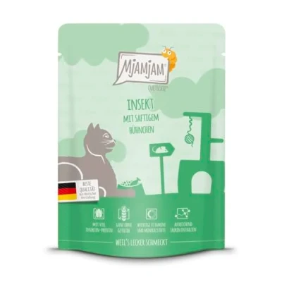 Afbeelding van MjAMjAM Cat Heerlijke Maaltijden Zakje 6x300g Insect &amp; Kip