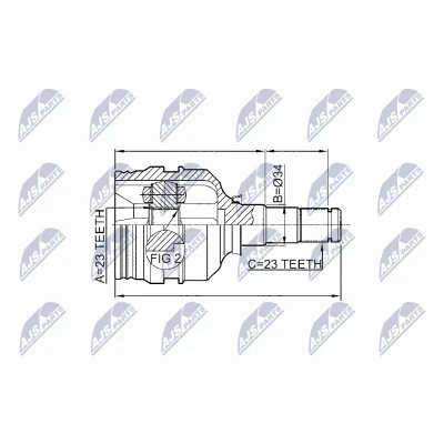 Afbeelding van Homokineet reparatie set, aandrijfas NTY NPW TY 067