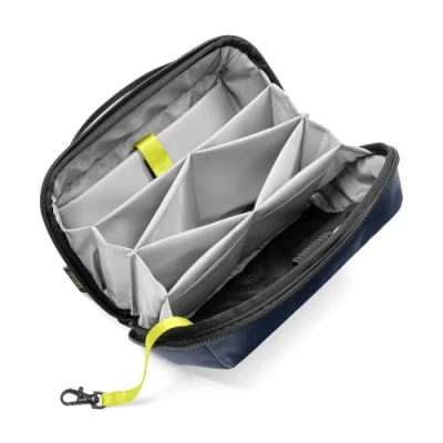 Afbeelding van tomtoc Elektronische Organizer Accessoire Tech Pouch voor MacBook oplader, kabels, Power Bank, harde schijf, reissnoeren, waterbestendige opbergtas met verwijderbare kaartsleuven USB adapter, geheugenkaart, Grijs, 2.4L, Tas