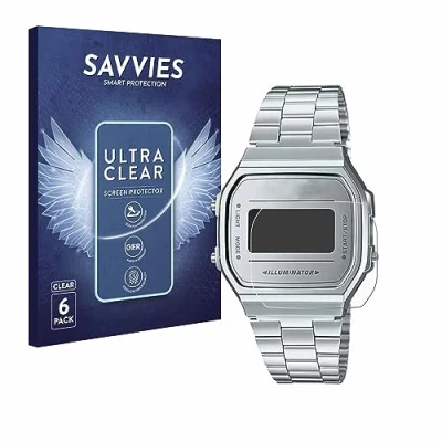 Afbeelding van Savvies (6 Stuks) Schermbeschermer voor Casio A168WEM 7EF Screen Protector Ultra Transparant