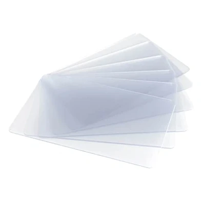 Afbeelding van 10 x Plastic kaarten transparant blanco in EC kaartformaat voor identiteitskaarten betaalkaarten en bankkaarten gezondheidskaarten