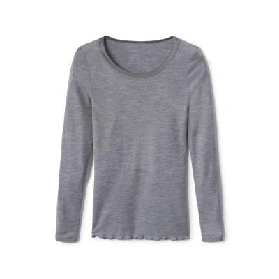 Afbeelding van CALIDA True Confidence shirt met lange mouwen van wolzijde voor dames, Platina Melé_, 40/42 NL