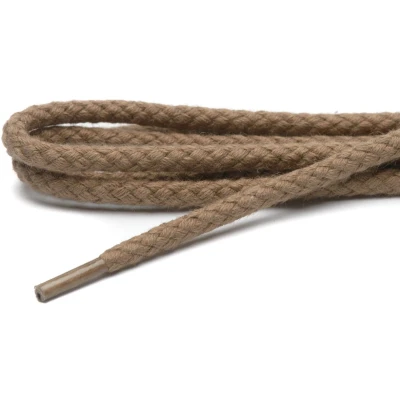 Afbeelding van Cordial schoenveters beige grof rond geweven veterlengte 90 cm 5 7 gaatjes