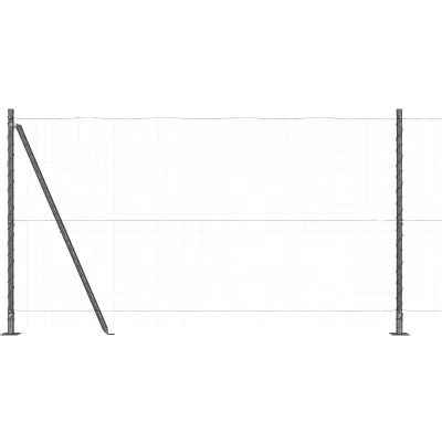 Afbeelding van vidaXL Fence Posts met Basisplaten 7 stuks Ø32mm 68,5cm Verzinkt Staal