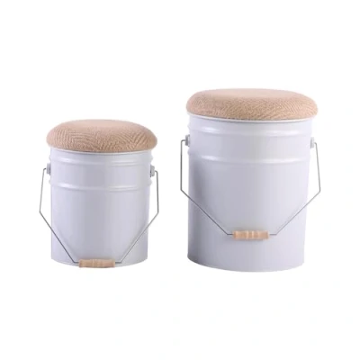 Afbeelding van Leitmotiv Kruk Buckets Set Van 2 Emmer Met Deksel Wit Ø26x31cm Ø31x39,5cm Nice thingZ