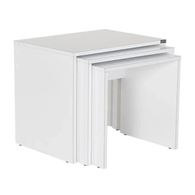 Afbeelding van Set van 3 Kibo witte salontafels Menzzo