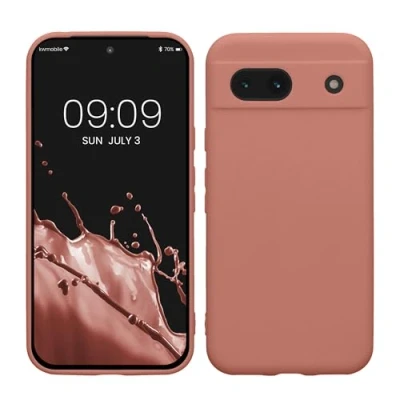 Afbeelding van kwmobile telefoonhoesje geschikt voor Google Pixel 8a Hoesje smartphone Precisie camera uitsnede In winter roze