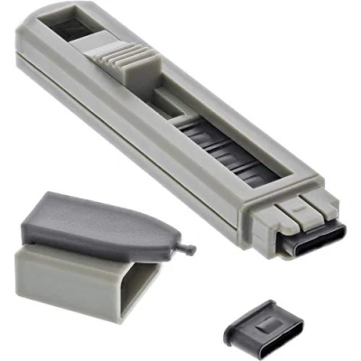 Afbeelding van InLine USB C poort blokkeringstool, Beveiliging van notebooks, Zwart, Grijs