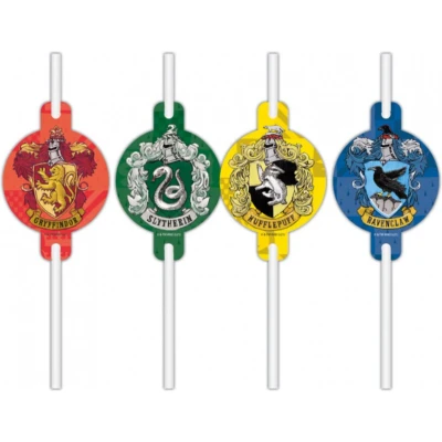 Afbeelding van Rietjes Harry Potter Hogwarts 4 stuks