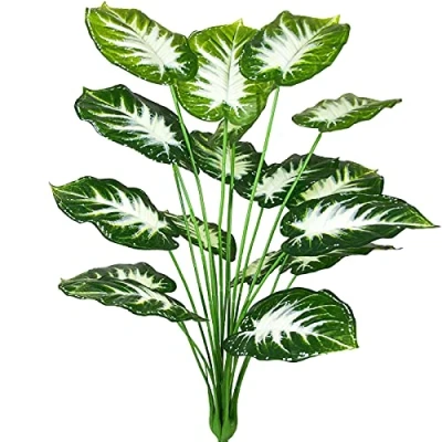 Afbeelding van AIVORIUY kunstplanten, kamerplant, Monstera, palm, boom, blad, kunst, zijden bloemen, Real Touch, tropische plant, groen, grote decoratieve groene kantoorplant, decoratie,