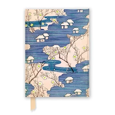 Afbeelding van Flame Tree Notebooks Japanese Woodblock: Cottages with Rivers &amp; Cherry Blossoms (Foiled Journal)