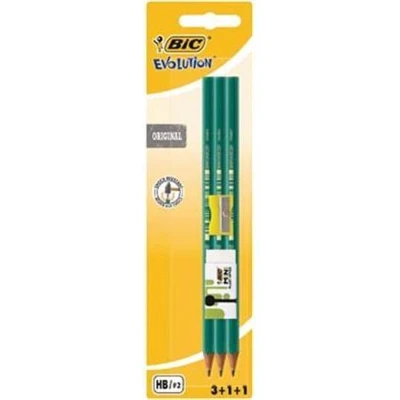 Afbeelding van Bic Potlood Evolution 650, 3 Stuks + Gum Slijper, Op Blister