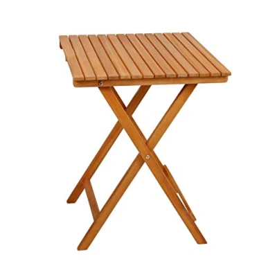 Afbeelding van Spetebo Balkontafel van acaciahout, 72 x 55 cm, bistrotafel, klaptafel, tuintafel