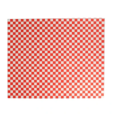 Afbeelding van Papier Hamburgervellen rood wit 31x38cm