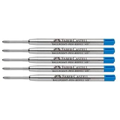 Afbeelding van Faber Castell 205041 Balpenvulling XB blauw, 5 stuks, documentbestendig, navulling met grote capaciteit